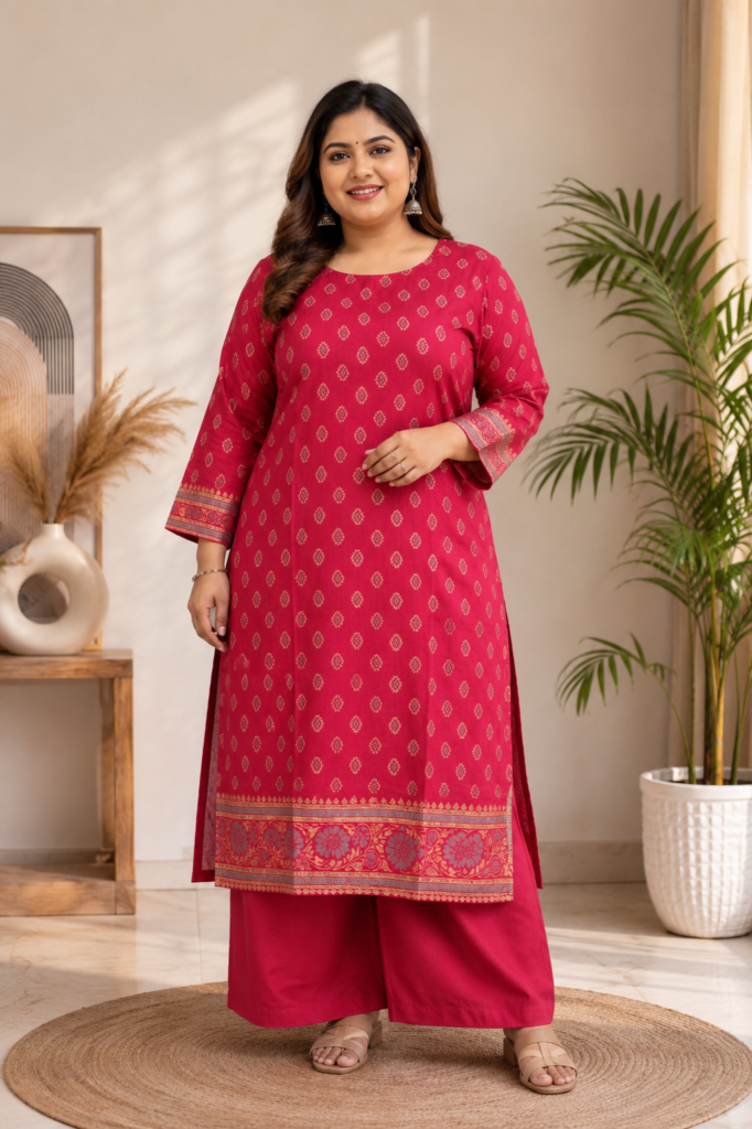 Women's Red Chanderi Silk Woven Co-Ord Set